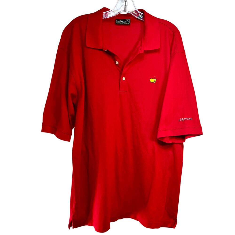 VTG Masters Golf Polo Shirt Men XL Red Pima Cotton Pique S/S Hong Kong Mercerize